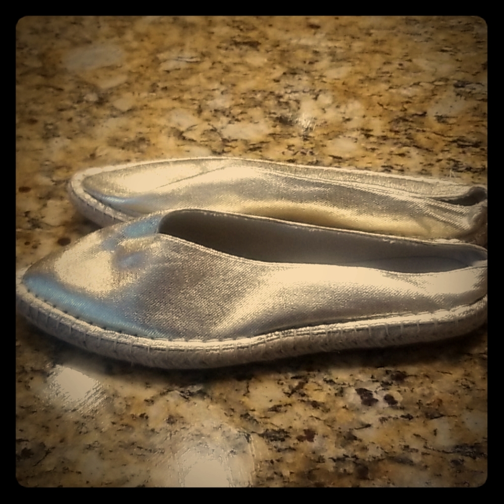 Zara Gold Flat Mules Size 9